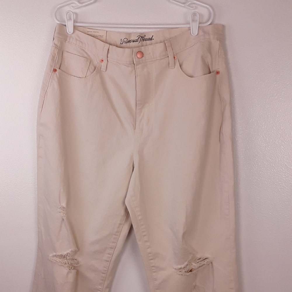 High Rise Jeans Cropped Distressed Universal Thread Size 16 Straight NWT